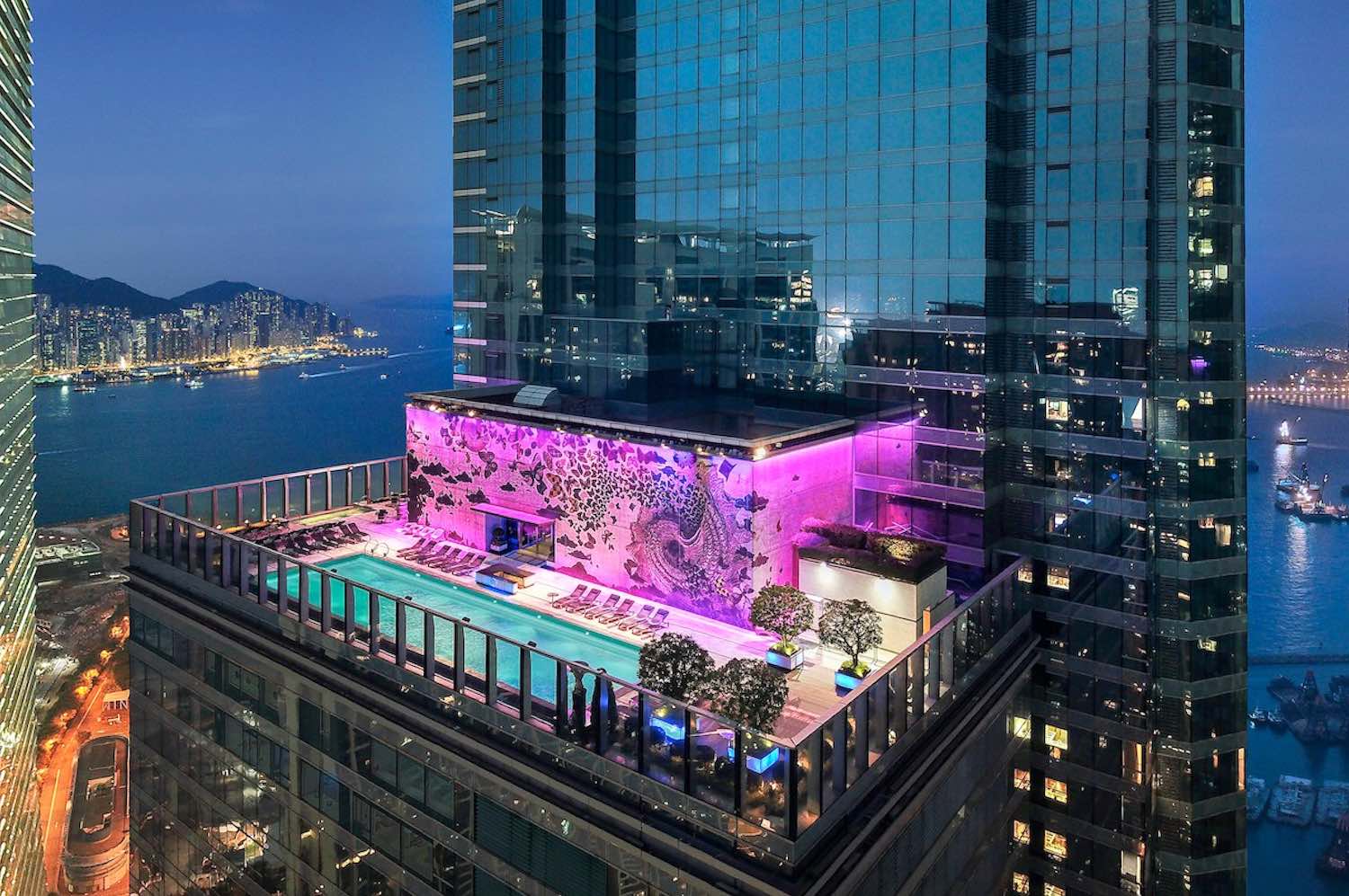 Hotel pool at W Hotel, Kowloon, Hong Kong